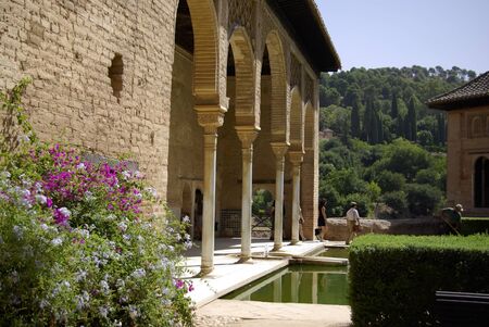 GRANADA,ES - CIRCA AUGUST, 2008 - The andalusian gardens of Alhambra. Alhambra is the most visited...