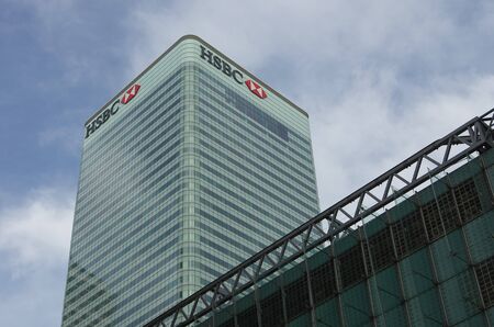 LONDON,UK - CIRCA OCT 2017 -  The offices of HSBC in Canary Wharf, London.のeditorial素材