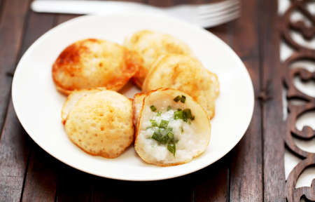 Thai grilled coconut-rice hot pudding の写真素材