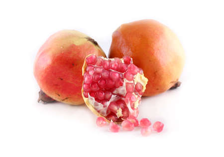 Pomegranate fruit isolated on white backgroundの写真素材