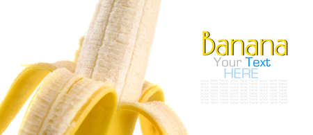 Macro banana isolated on a white backgroundの写真素材