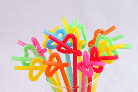 straws isolate on white  の写真素材