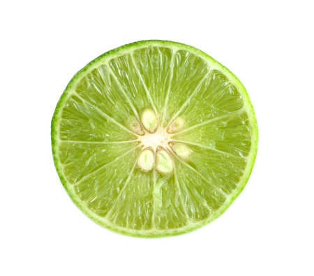Fresh lime isolated on whiteの写真素材