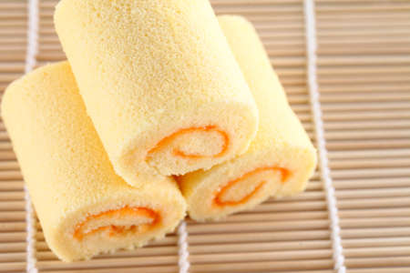 roll cake orangeの写真素材