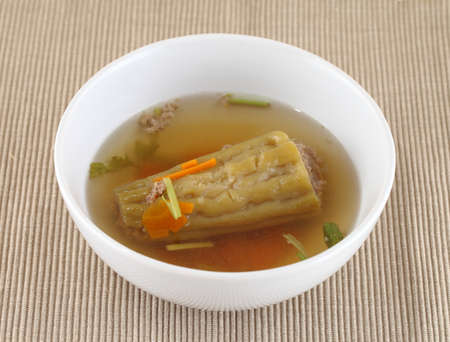 Thai cuisine name Stuffed bitter gourd ,Filling is made of ground pork  の写真素材