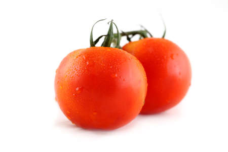 Tomato isolated on white backgroundの写真素材
