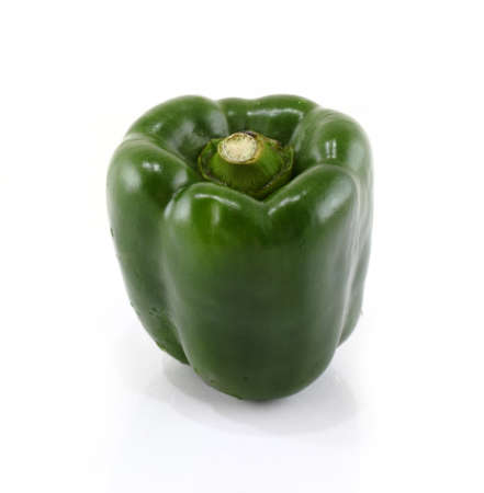Green pepper on white backgroundの写真素材