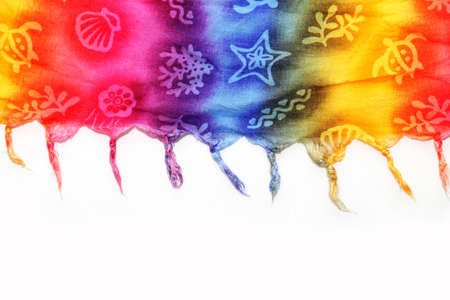 Scraf with fringe isolated on white backgroundの写真素材