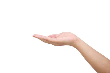 man hand isolated whiteの写真素材