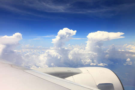 Clear and sky as seen through window of an aircraft 