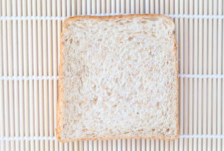 Bread slice on the bamboo