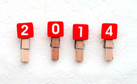 Wood clip icon years 2014の写真素材