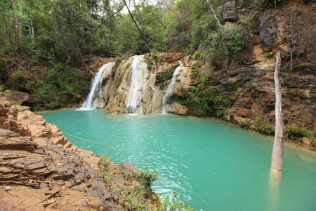 Deep forest Waterfall in Tak, Thailand の写真素材