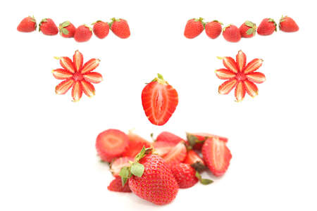 Beautiful strawberries isolated on white の写真素材