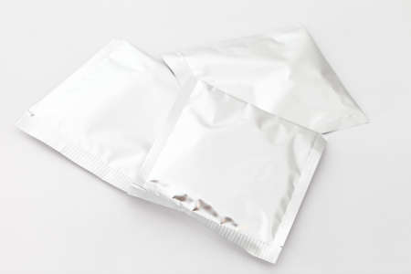 Three aluminum foil bag packages の写真素材