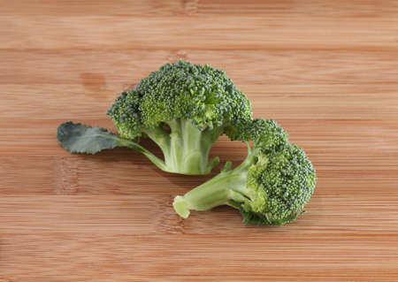 broccoli on wood background