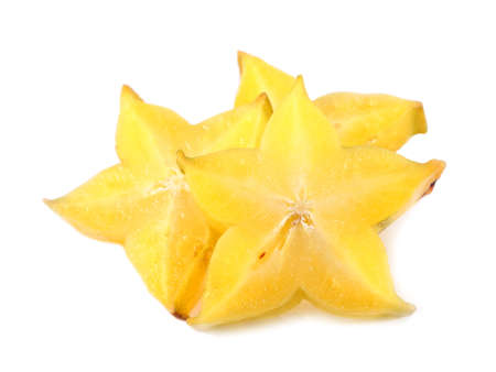 star fruit or carambola on white background の写真素材