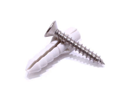 Screws located on a white background