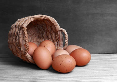Eggs on basket.の写真素材