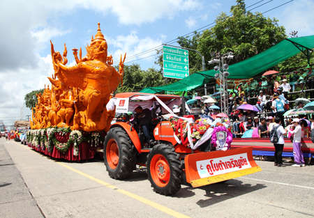 UBON RACHATANEE, THAILAND - JULY 20 : Thai candle festival parade at Ubon Rachatanee on July 20,2016...