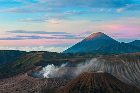 Mountain Bromo at East Java Indonesia. This active volcano is one of the popular destination in Indonesiaの写真素材