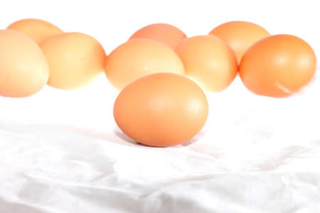Raw chicken eggs collect from the farm products natural eggs for foodの写真素材