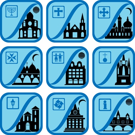 Set of icons from a city lifeのイラスト素材