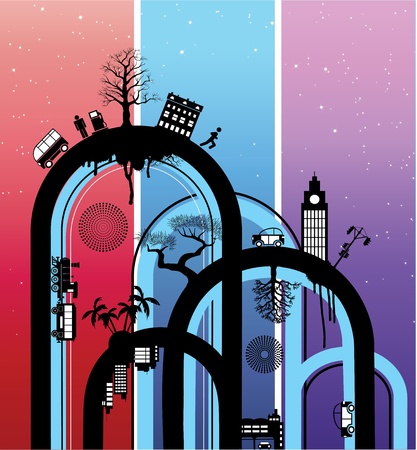 Abstraction on a theme a city のイラスト素材