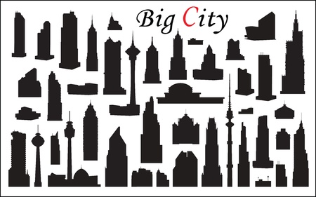 Modern bildings on a wite backgroundのイラスト素材