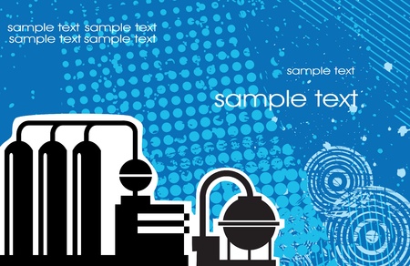 Industrial buildings on a colore backgroundのイラスト素材