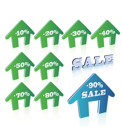 Icon of colorful flowers in the shape of the house on a white backgroundのイラスト素材