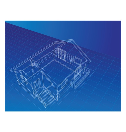 Plan a country house on a colored backgroundのイラスト素材