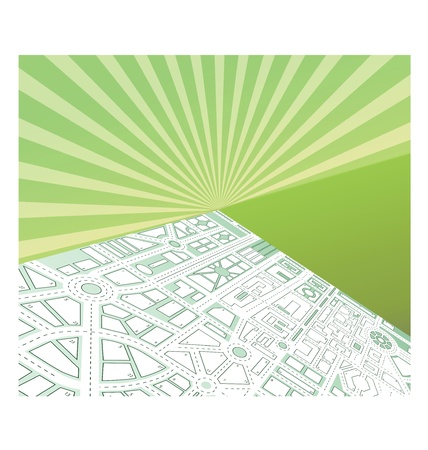 Isometric map of the city against the backdrop of the sunsetのイラスト素材