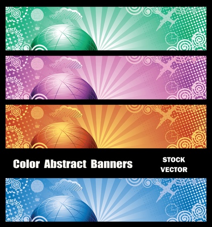Different color options of abstract bannersのイラスト素材
