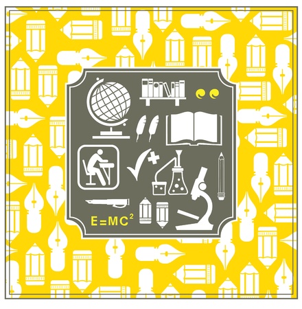Image objects that are relevant to schoolのイラスト素材