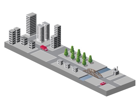 Isometric view of the urban landscapeのイラスト素材