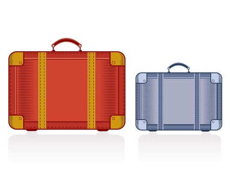 Travel bags in two colors on a white backgroundのイラスト素材