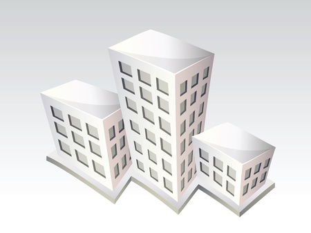 Isometric buildings vector icons on white backgroundのイラスト素材