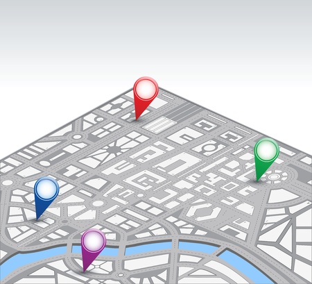 Isometric vector map of cityのイラスト素材