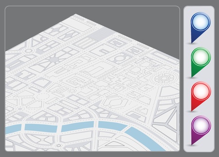 A set of vector icons isometric city map backgroundのイラスト素材