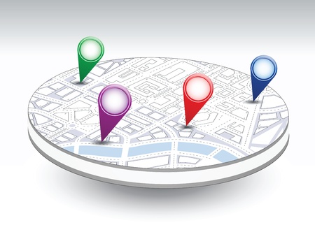 A set of vector icons isometric city map backgroundのイラスト素材