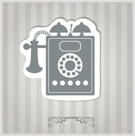 The vector vintage phone on a gray backgroundのイラスト素材