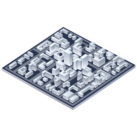 Isometric vector image of a modern cityのイラスト素材