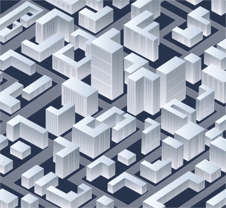 Isometric vector image of a modern cityのイラスト素材