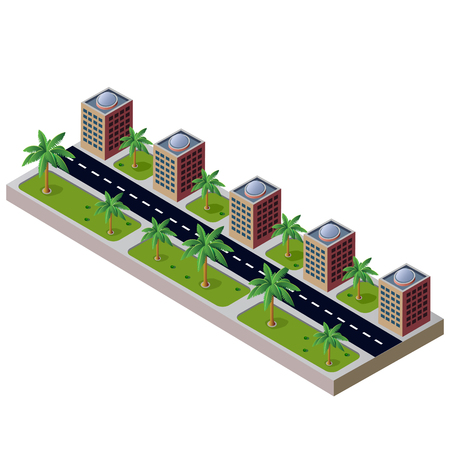 A fragment of the urban landscape with buildingsのイラスト素材
