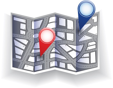 City map with navigation iconsのイラスト素材