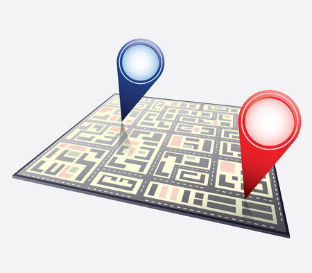 City map with navigation iconsのイラスト素材