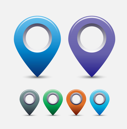 Icons set of markers for cards with shadowのイラスト素材