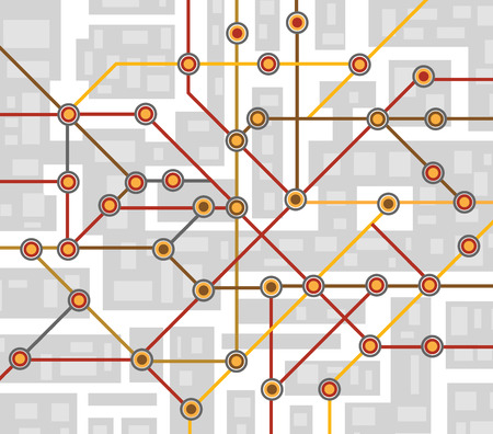 Colorful abstract subway mapのイラスト素材