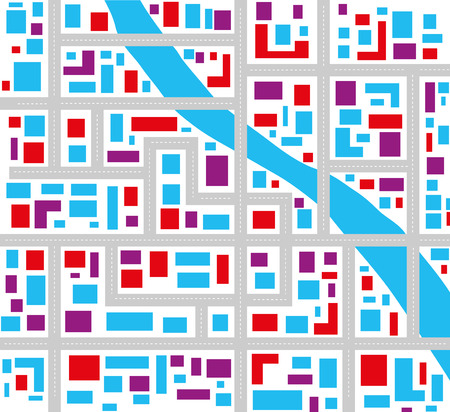 Plan of the city with streets and housesのイラスト素材